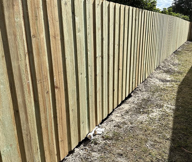 Board on Board Wood Fence in Plantation