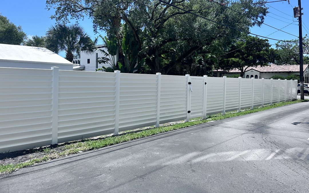 Louvered PVC Fence at a Business in Fort Lauderdale