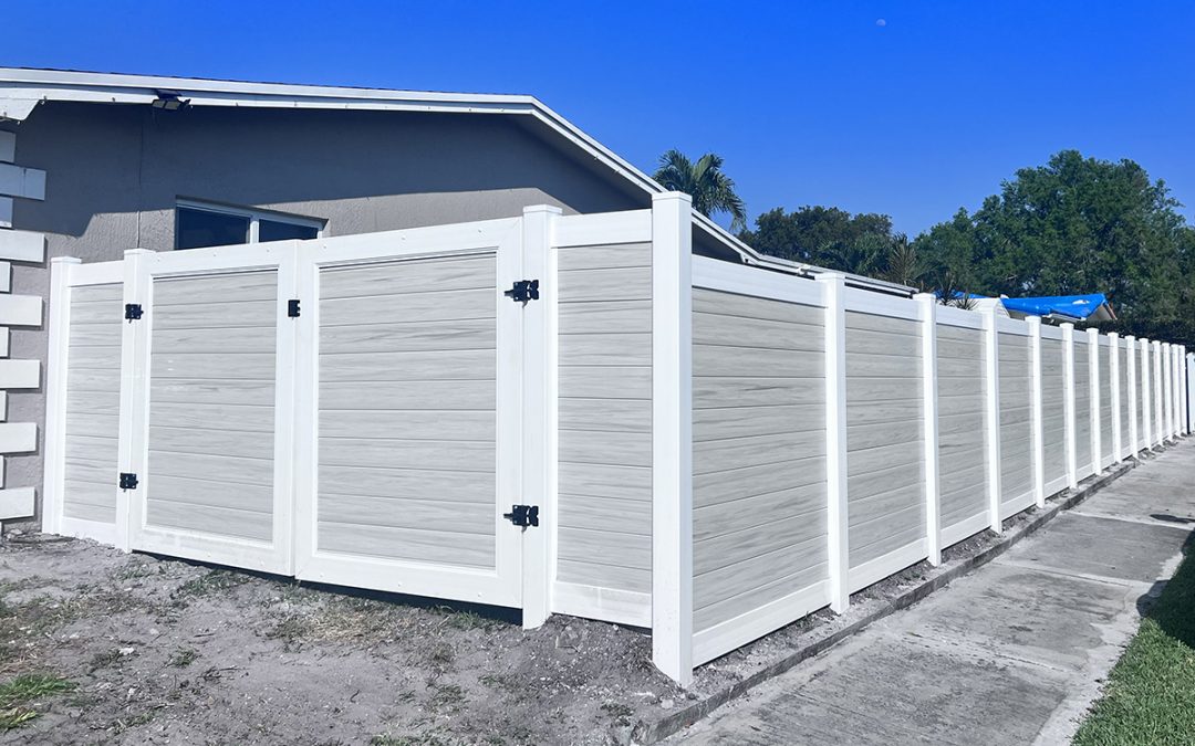 2-Tone Aspen PVC Privacy Fence in Pembroke Pines