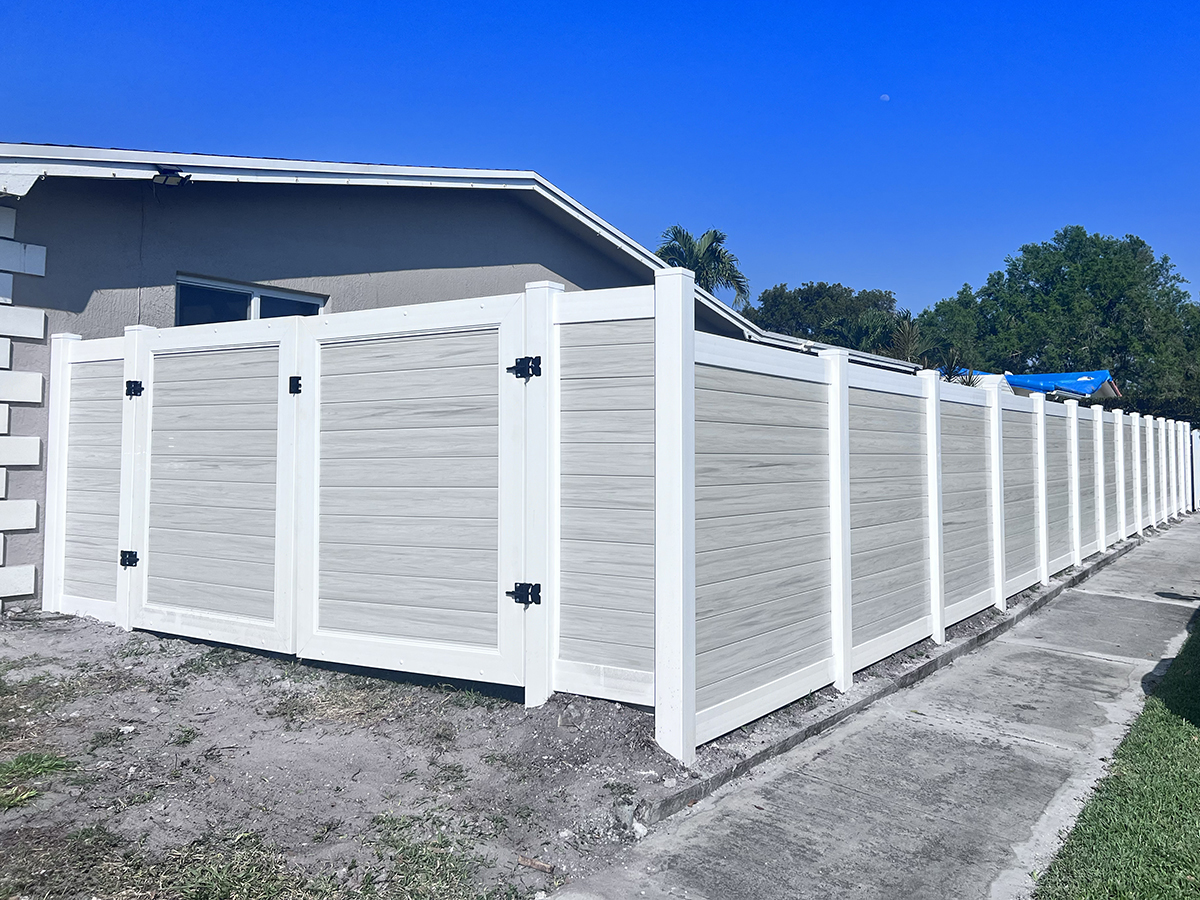 2-Tone Aspen PVC Privacy Fence in Pembroke Pines