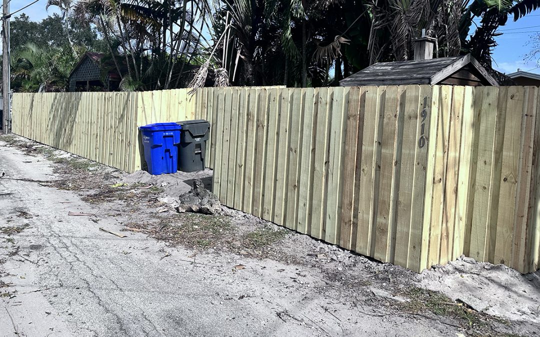 Board on Board Wood Fence at a Residence in Hollywood, FL