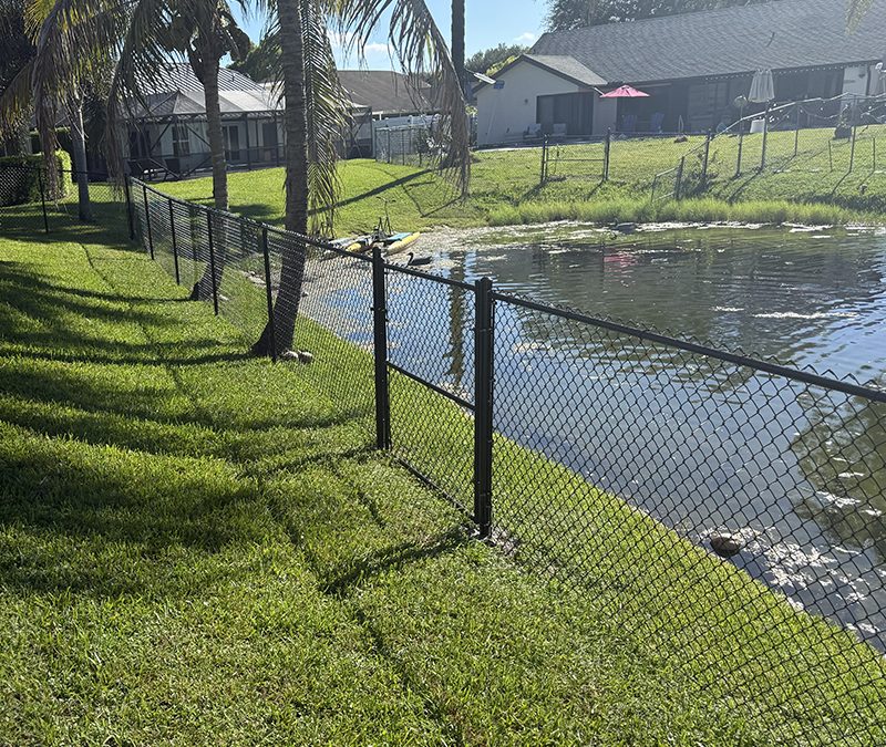 Black Vinyl-Coated Chain Link Fence in Cooper City, FL